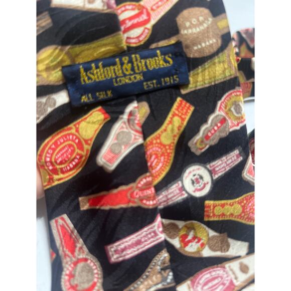 Ashford & Brooks London Cigar Label Tie - Picture 3 of 3